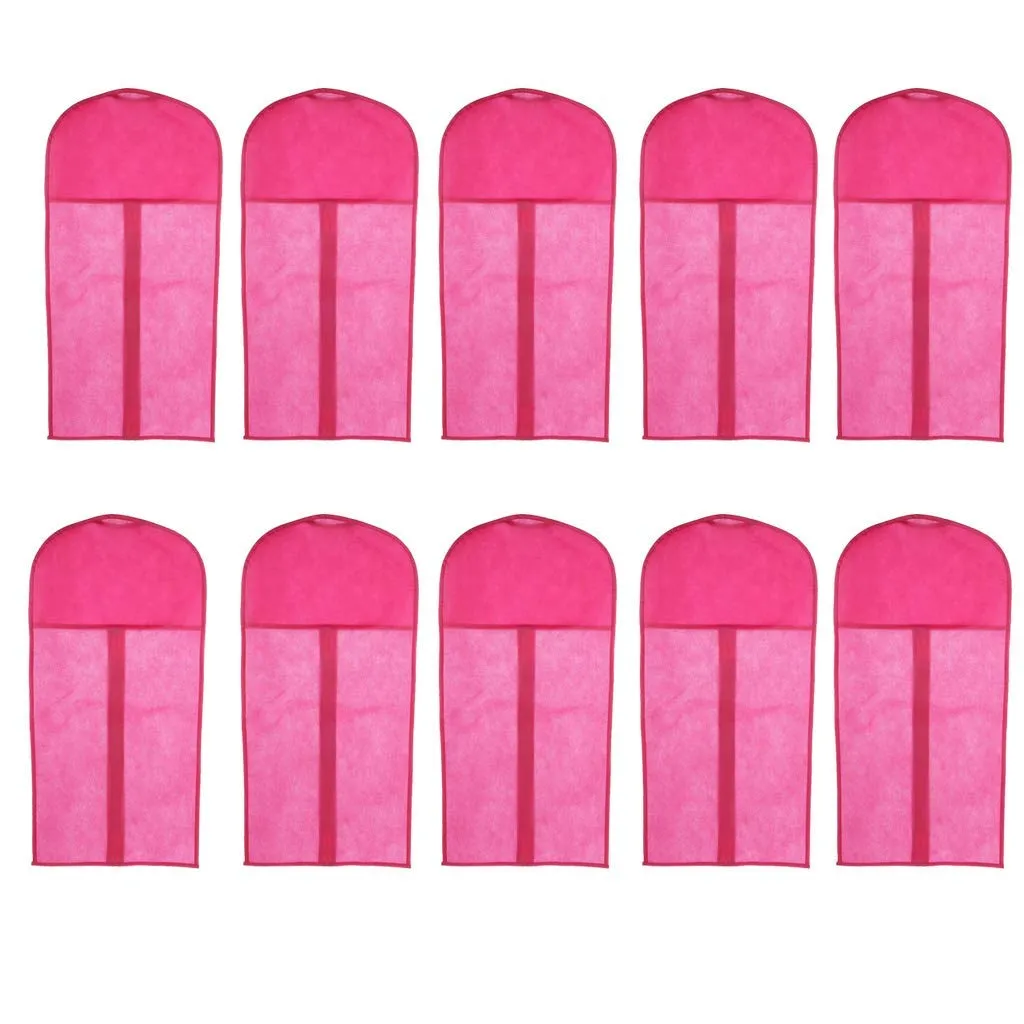 Wig Storage Bag Holder Case, Wigs Pouch Dust-Proof Organizer Protect for Professional Hair Extensions (Rose red Pack of 10)