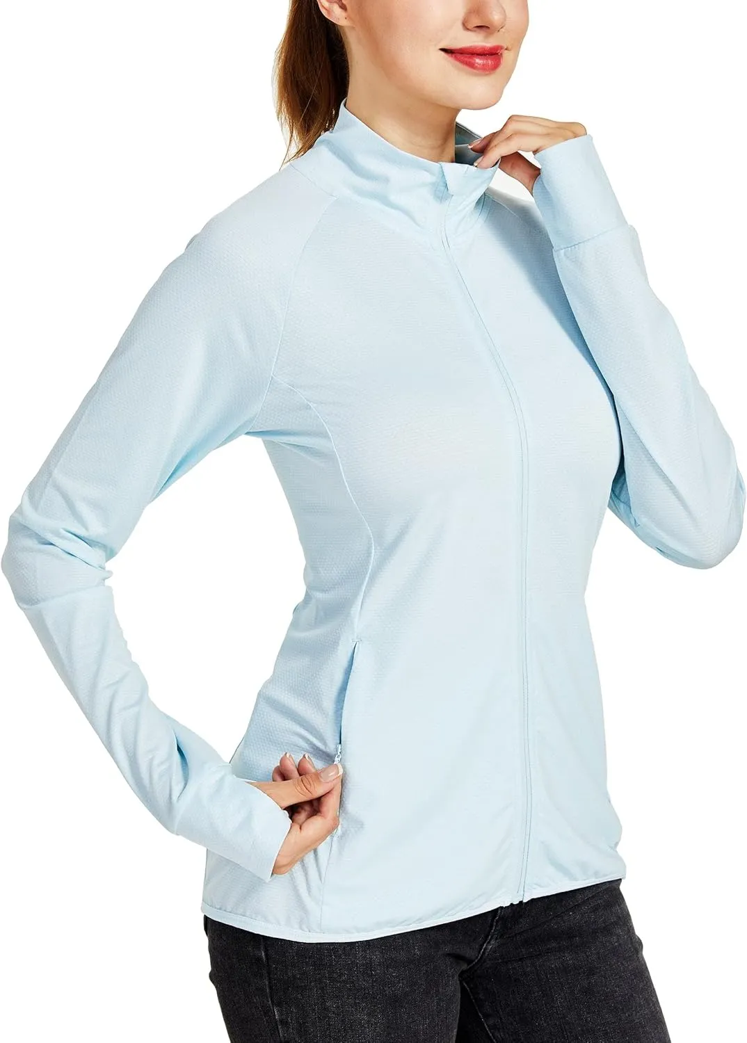 Willit Women's Long Sleeve Shirts UPF 50  Sun Protection Jacket SPF Shirts Running Hiking Athletic UV Jacket Lightweight