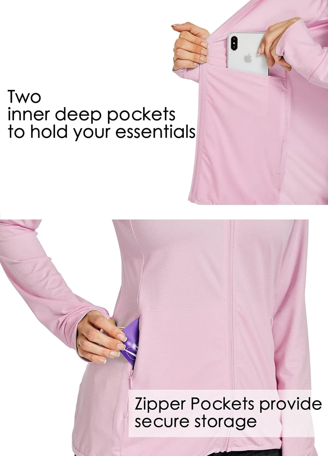 Willit Women's Long Sleeve Shirts UPF 50  Sun Protection Jacket SPF Shirts Running Hiking Athletic UV Jacket Lightweight