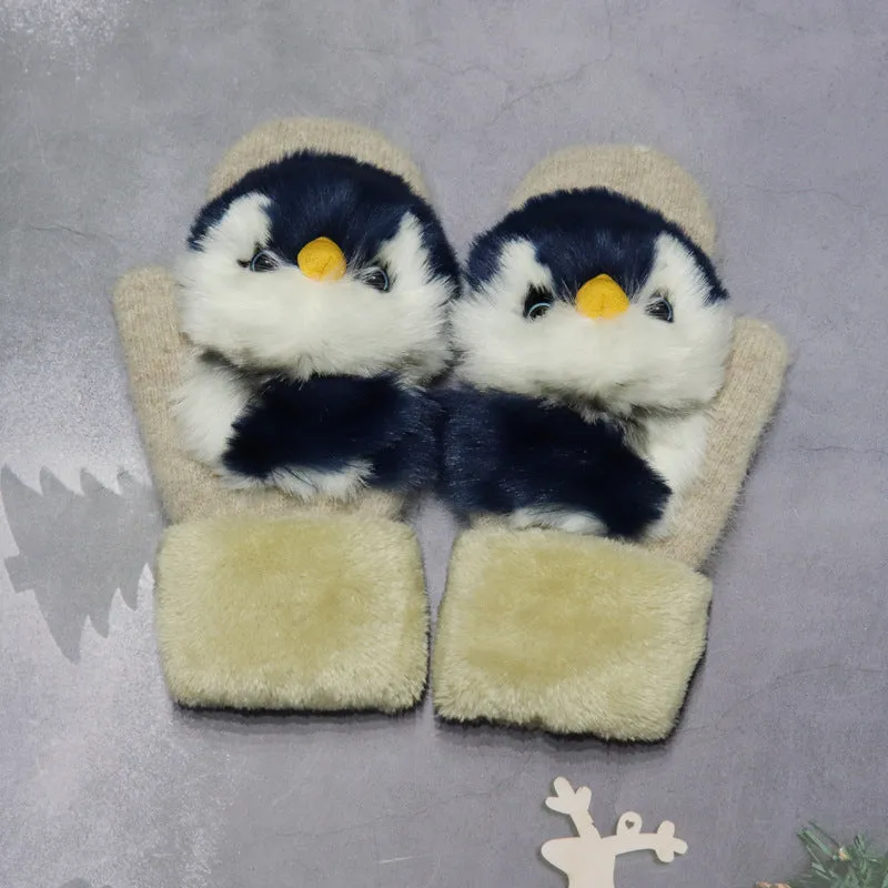 Winter Plush Cartoon Animal Gloves