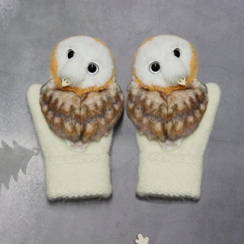 Winter Plush Cartoon Animal Gloves