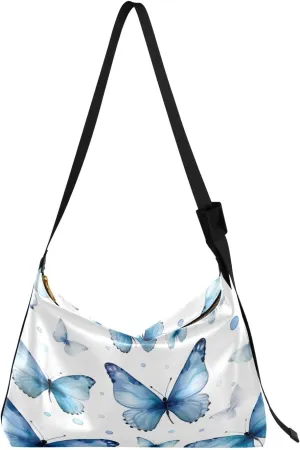 Wolf Colourful with Stars and Trees Shoulder Crossbody Bag, Hobo Handbags for Women, Crossbody Leather Shoulder Bag