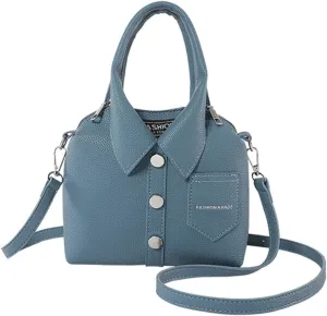 Women Crossbody Bag Fashion PU Leather Funny Shirt Shape Shoulder Purse Top Handle Handbag with Adjustable Strap