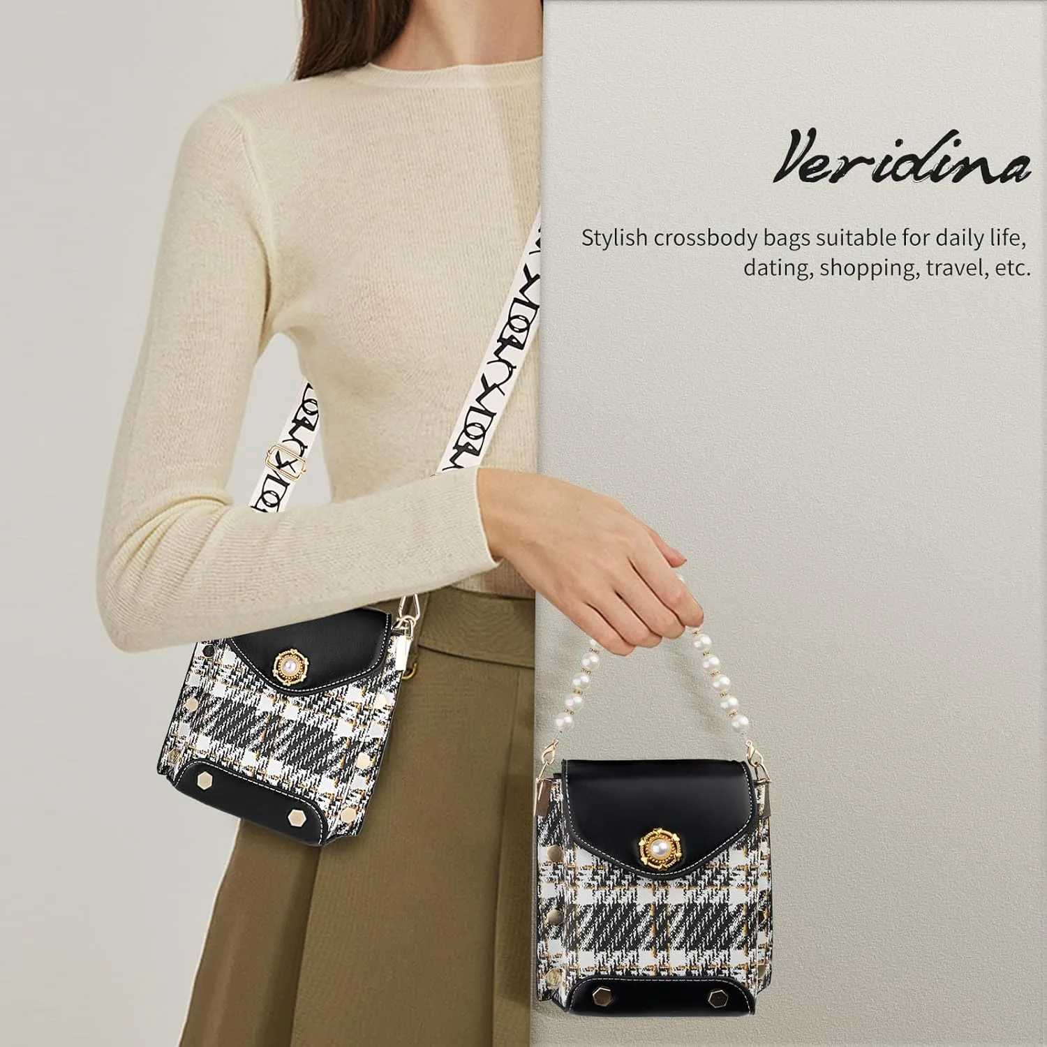 Women Crossbody Bags Fashion Vintage Shoulder Bags Classic Leather Handbag Cell Phone Crossbody Purses