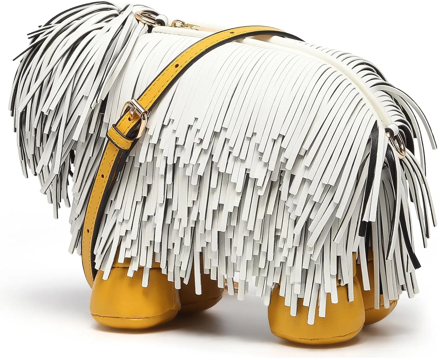 Women Dog Shaped Crossbody Shoulder Bag Handbag PU Leather Unique Novelty Dog Shaped Purse