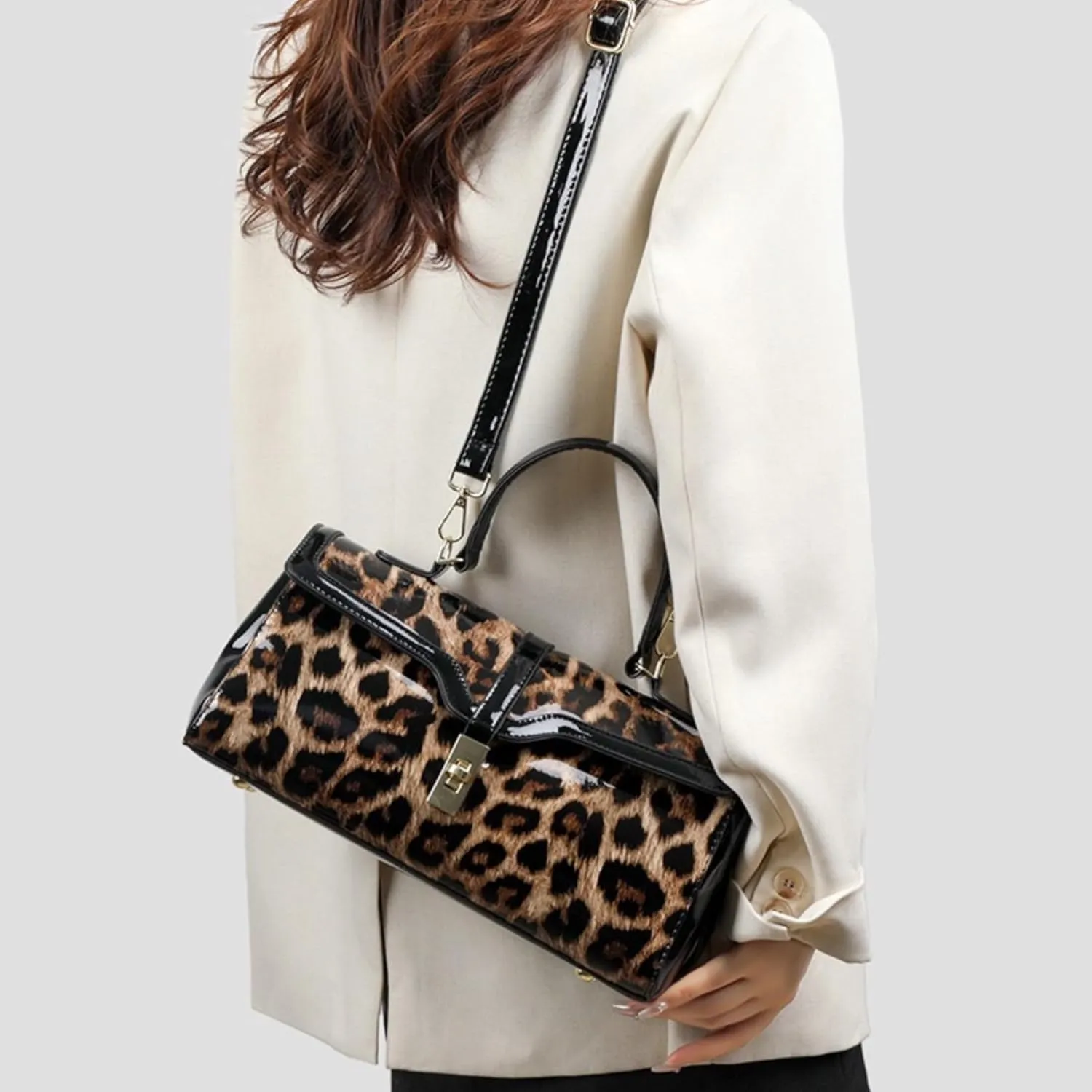 Women Faux Leather Vintage Shoulder Handbag Purse Crocodile Hobo Handbag Satchel Tote Crossbody Bag