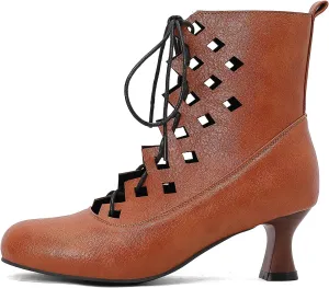 Women Retro Ankle Boots Lace Up Medieval Renaissance Pirate Viking Shoes