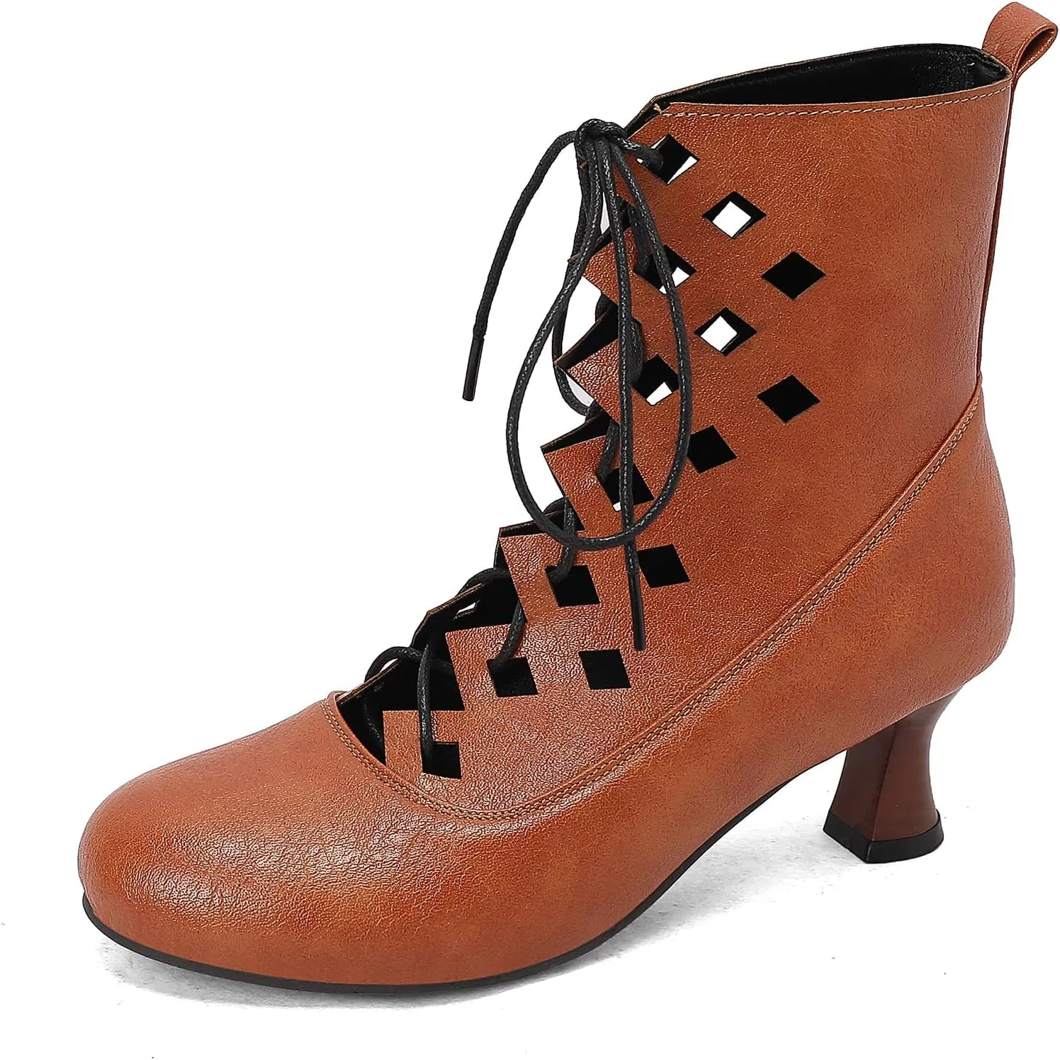 Women Retro Ankle Boots Lace Up Medieval Renaissance Pirate Viking Shoes