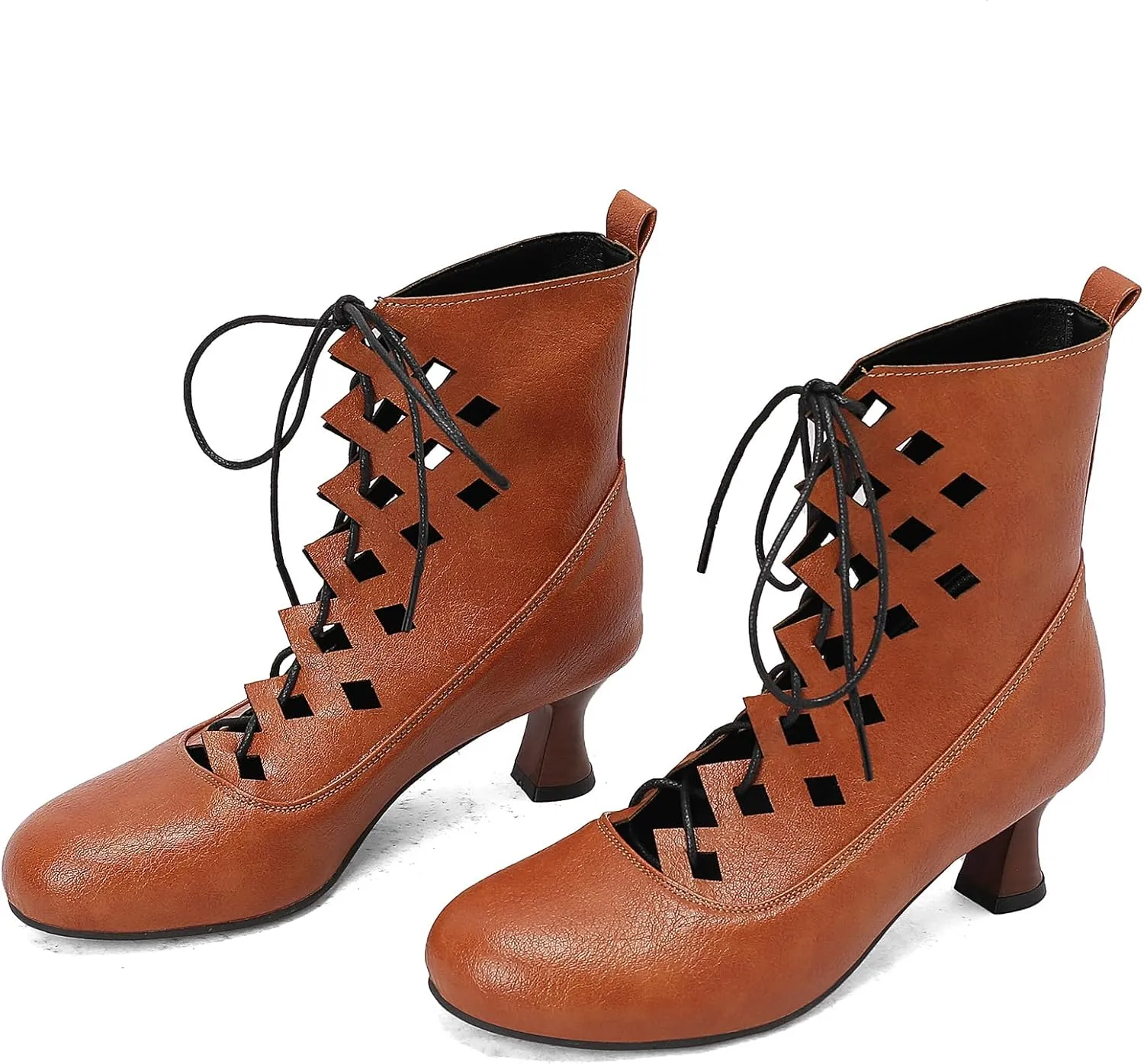 Women Retro Ankle Boots Lace Up Medieval Renaissance Pirate Viking Shoes