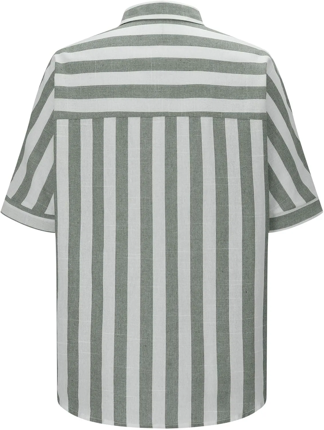 Women Striped Button Down Shirts Cotton Linen Blouse Tops Short Sleeve Collar Guaze Shirt Trendy Vacation Work Clothes