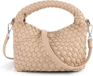 Women Woven Handbags with Detachable Strap Tote Small Crossbody Bag Hand Shoulder Bag Purses Cassual Top Handle Bags