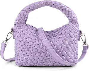 Women Woven Handbags with Detachable Strap Tote Small Crossbody Bag Hand Shoulder Bag Purses Cassual Top Handle Bags