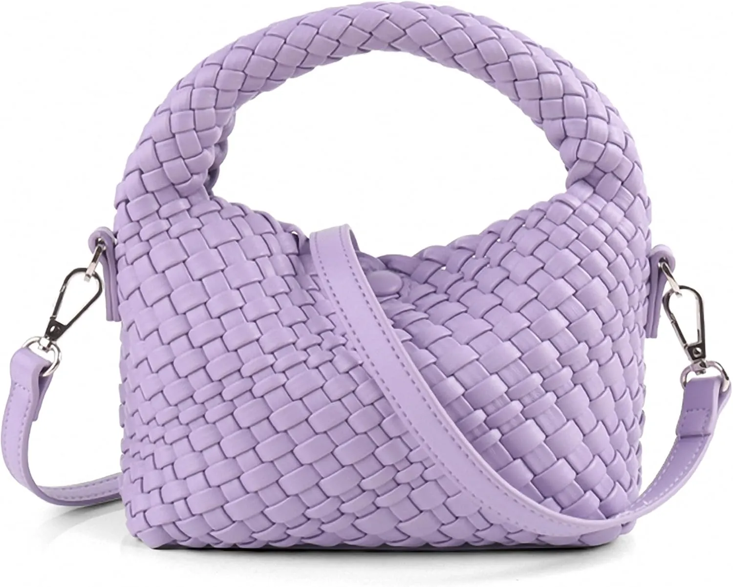Women Woven Handbags with Detachable Strap Tote Small Crossbody Bag Hand Shoulder Bag Purses Cassual Top Handle Bags