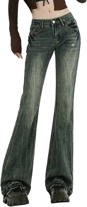 Womens Baggy Jeans Y2K High Street Boyfriend Pants Vintage Distressed Jeans High Waist Ripped Denims Streetwear Hiphop