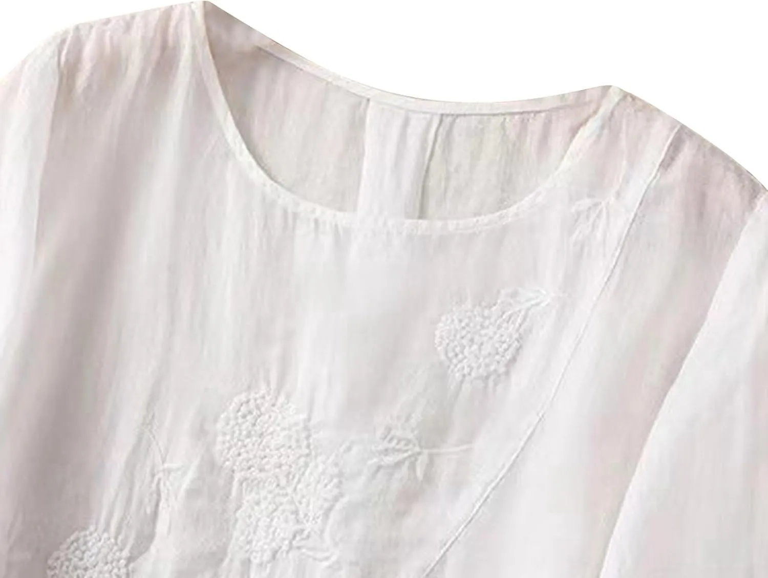Womens Boho Cotton Linen Short Sleeve T Shirts Summer Soft Casual Oversized Tunics Top V Neck Loose Tshirt
