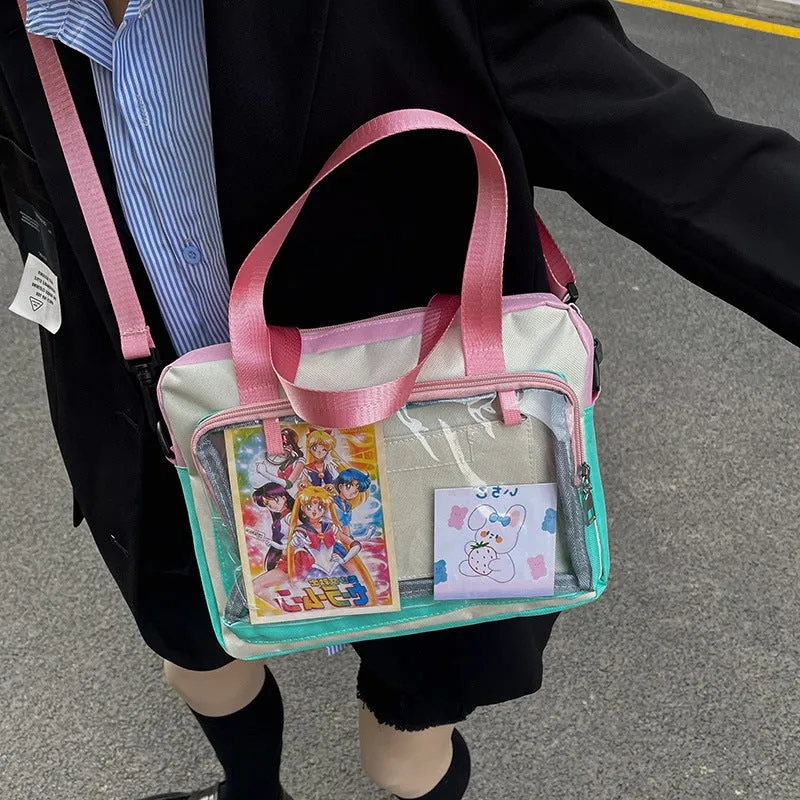 Women's Doll Style Color Matching Versatile Transparent Shoulder Bags