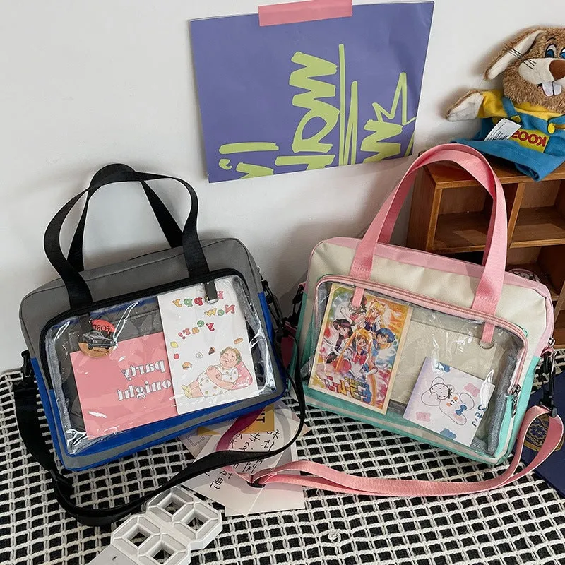 Women's Doll Style Color Matching Versatile Transparent Shoulder Bags