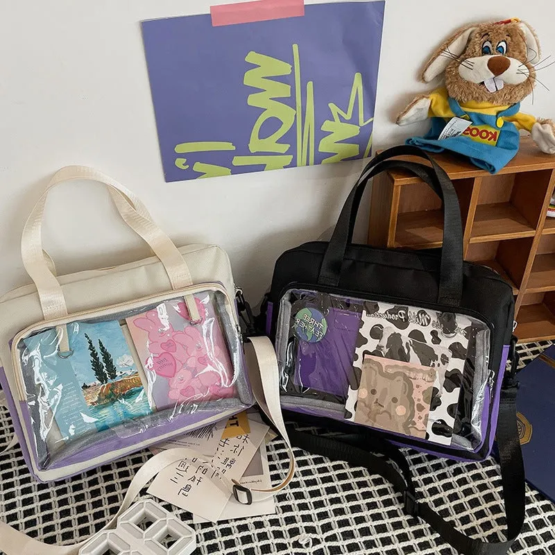 Women's Doll Style Color Matching Versatile Transparent Shoulder Bags