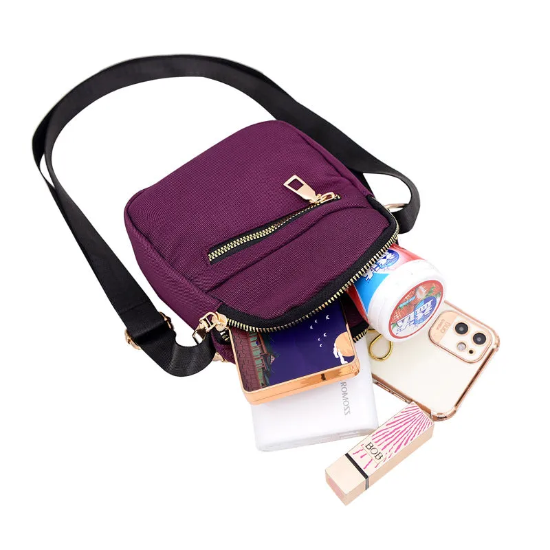 Women's Fashion Mobile Contrast Color Cloth Crossbody Bags
