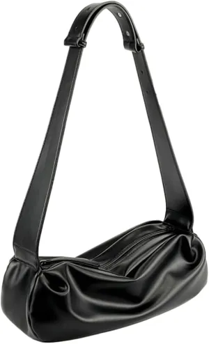 Womens Fashion Vegan Leather Tote Shoulder Bag Dumpling Crossbody Purse Large Soft Handbag Y2k Top Handle Satchel