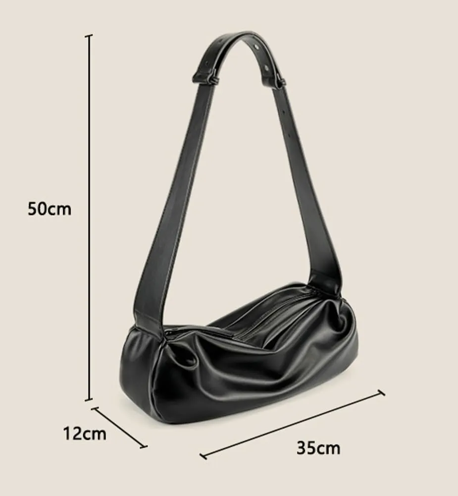 Womens Fashion Vegan Leather Tote Shoulder Bag Dumpling Crossbody Purse Large Soft Handbag Y2k Top Handle Satchel