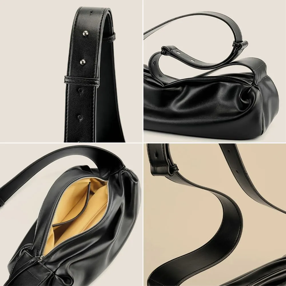 Womens Fashion Vegan Leather Tote Shoulder Bag Dumpling Crossbody Purse Large Soft Handbag Y2k Top Handle Satchel