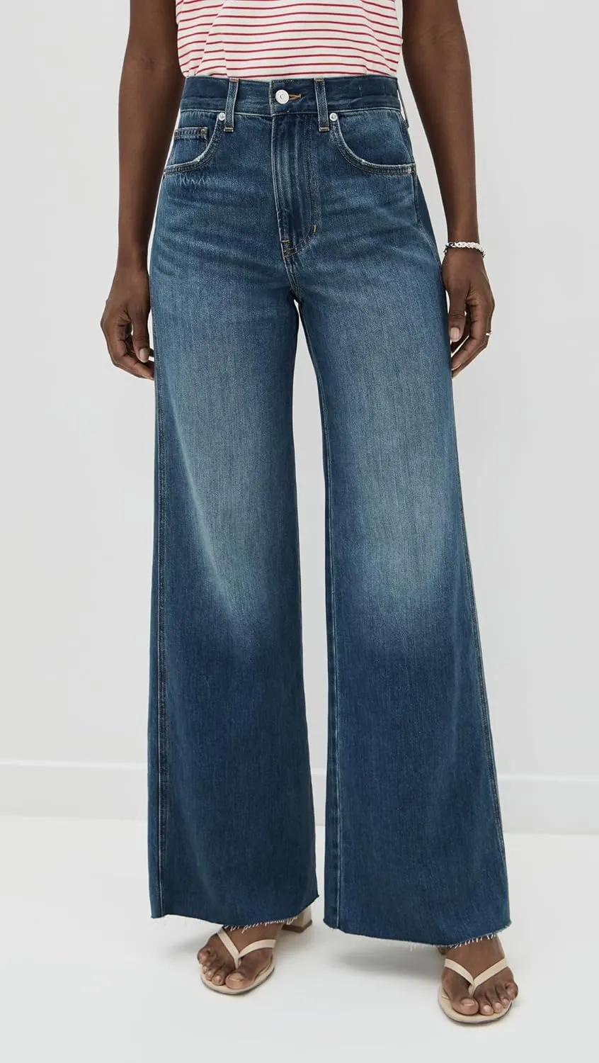 Women's Kasey Mid Rise Wide Leg Jeans