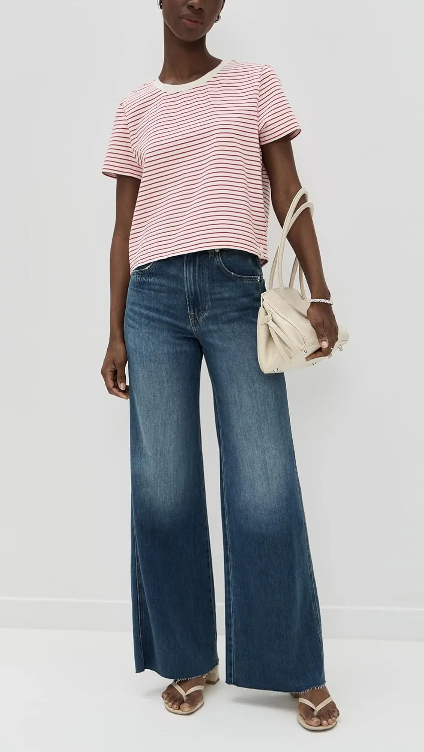 Women's Kasey Mid Rise Wide Leg Jeans