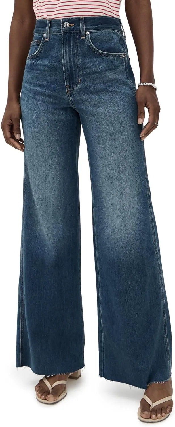 Women's Kasey Mid Rise Wide Leg Jeans