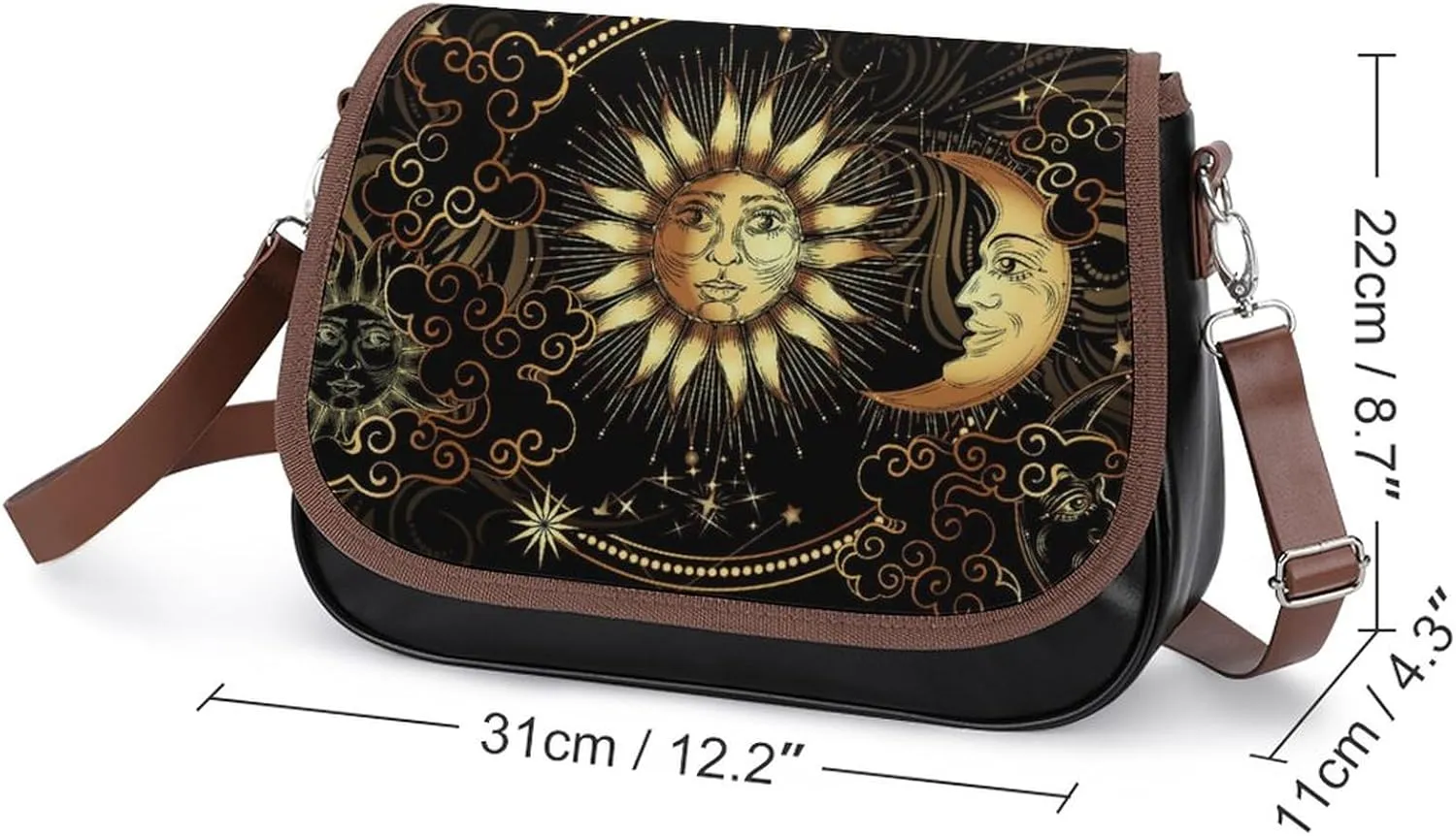 Women's Leather Bag Casual Shoulder Handbag With Adjustable Strap