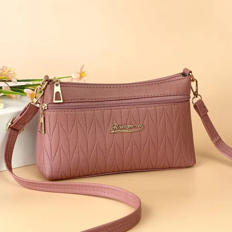 Women's Leather Mother Trendy Underarm Temple Fair Market Crossbody Bags