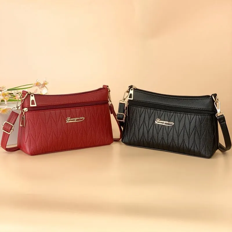 Women's Leather Mother Trendy Underarm Temple Fair Market Crossbody Bags