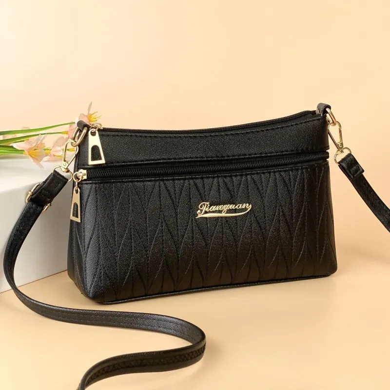 Women's Leather Mother Trendy Underarm Temple Fair Market Crossbody Bags