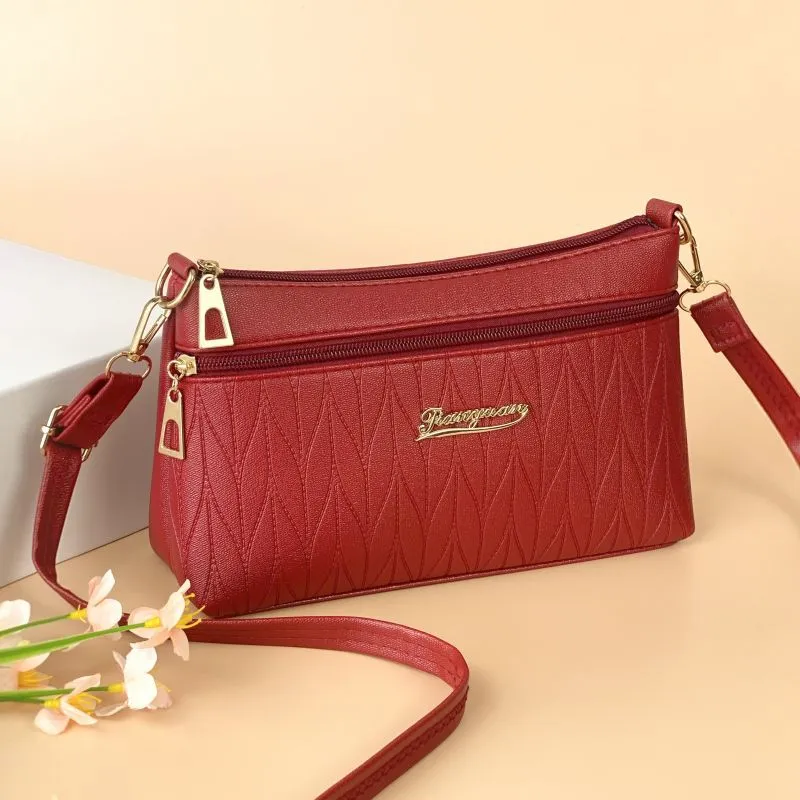 Women's Leather Mother Trendy Underarm Temple Fair Market Crossbody Bags