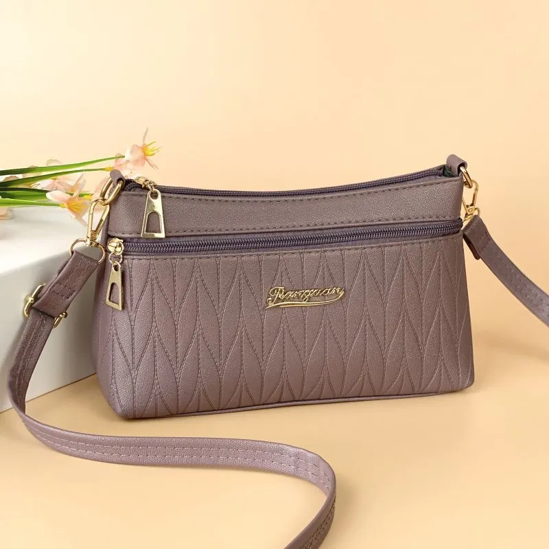 Women's Leather Mother Trendy Underarm Temple Fair Market Crossbody Bags