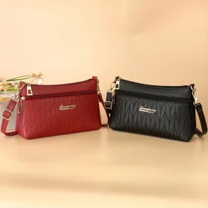 Women's Leather Mother Trendy Underarm Temple Fair Market Crossbody Bags