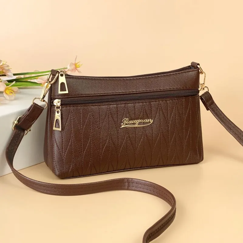 Women's Leather Mother Trendy Underarm Temple Fair Market Crossbody Bags