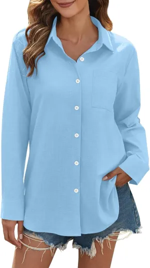 Women's Linen Blouse Women's Floral Butterfly Print Natural Autumn Fragrant Fabric Shirt Cotton Linen Shirt Blouse