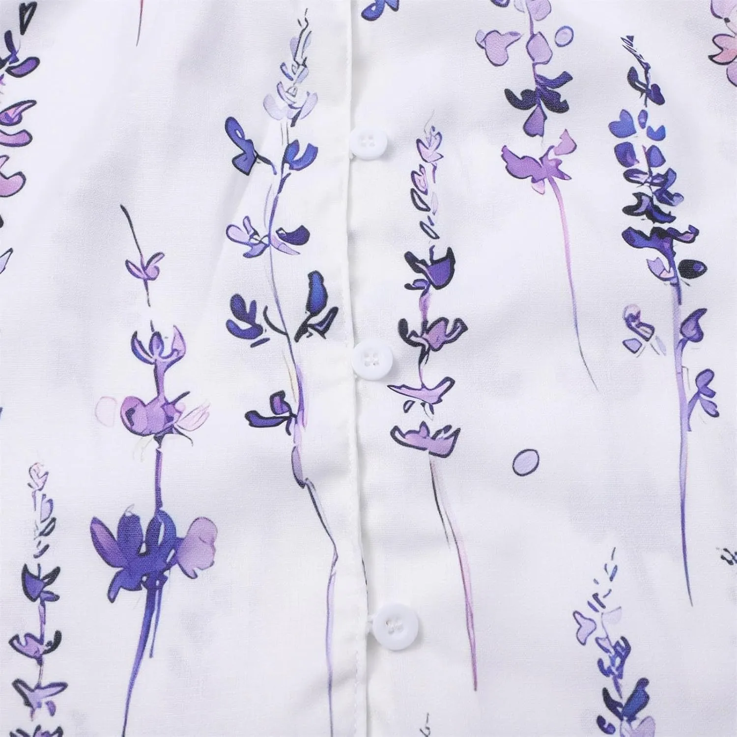 Womens Linen Button Down Shirts Women's Floral Butterfly Print Natural Autumn Shirts Loose Work Tops with Pockets