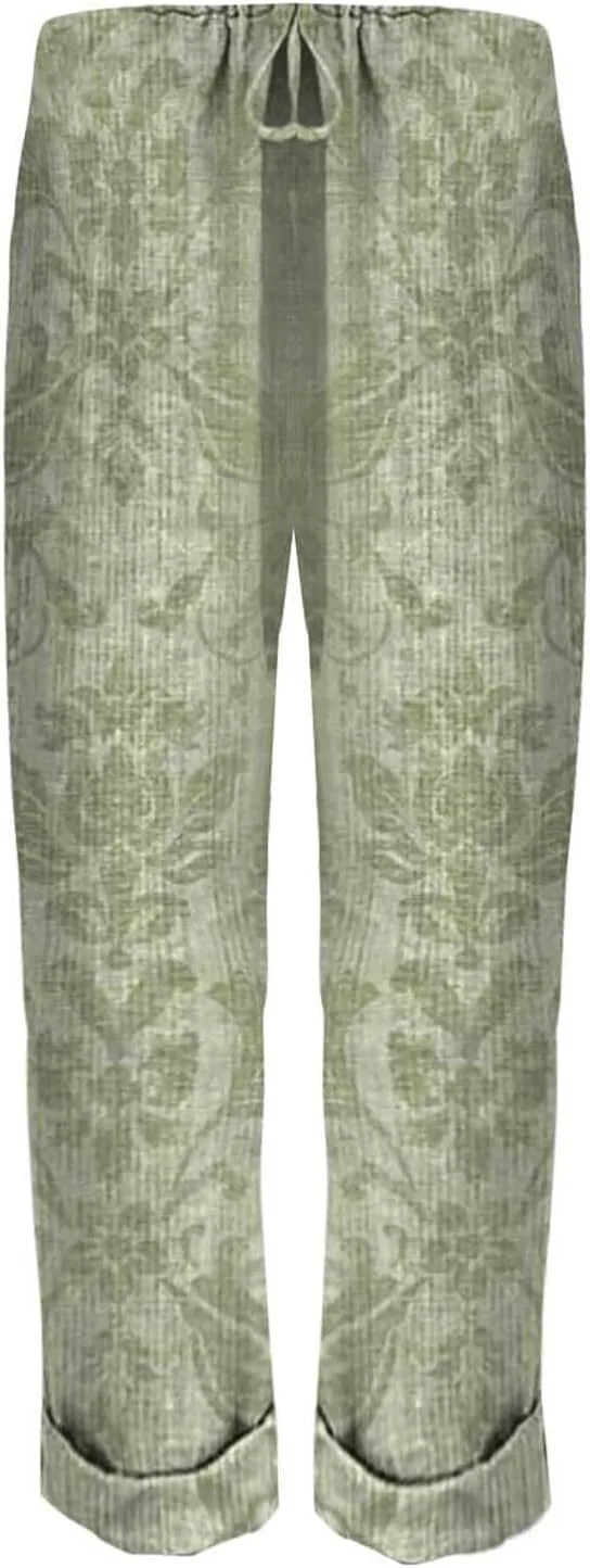 Womens Linen Clothing Tall Linen Pants Women Autumn Linen Print Casual Pants Short Linen Pants for Women