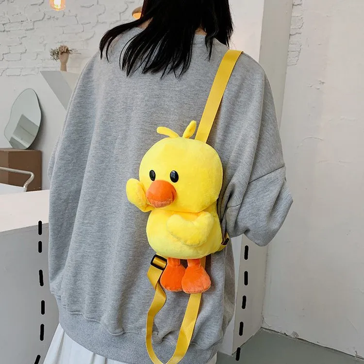 Women's Little Duck Doll Cartoon Cute Yellow Backpacks