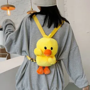 Women's Little Duck Doll Cartoon Cute Yellow Backpacks