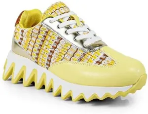 Women's Low Top Grooved Sneaker Sole with Contrast Accent, Casual Lace up Shoe Alessia-2