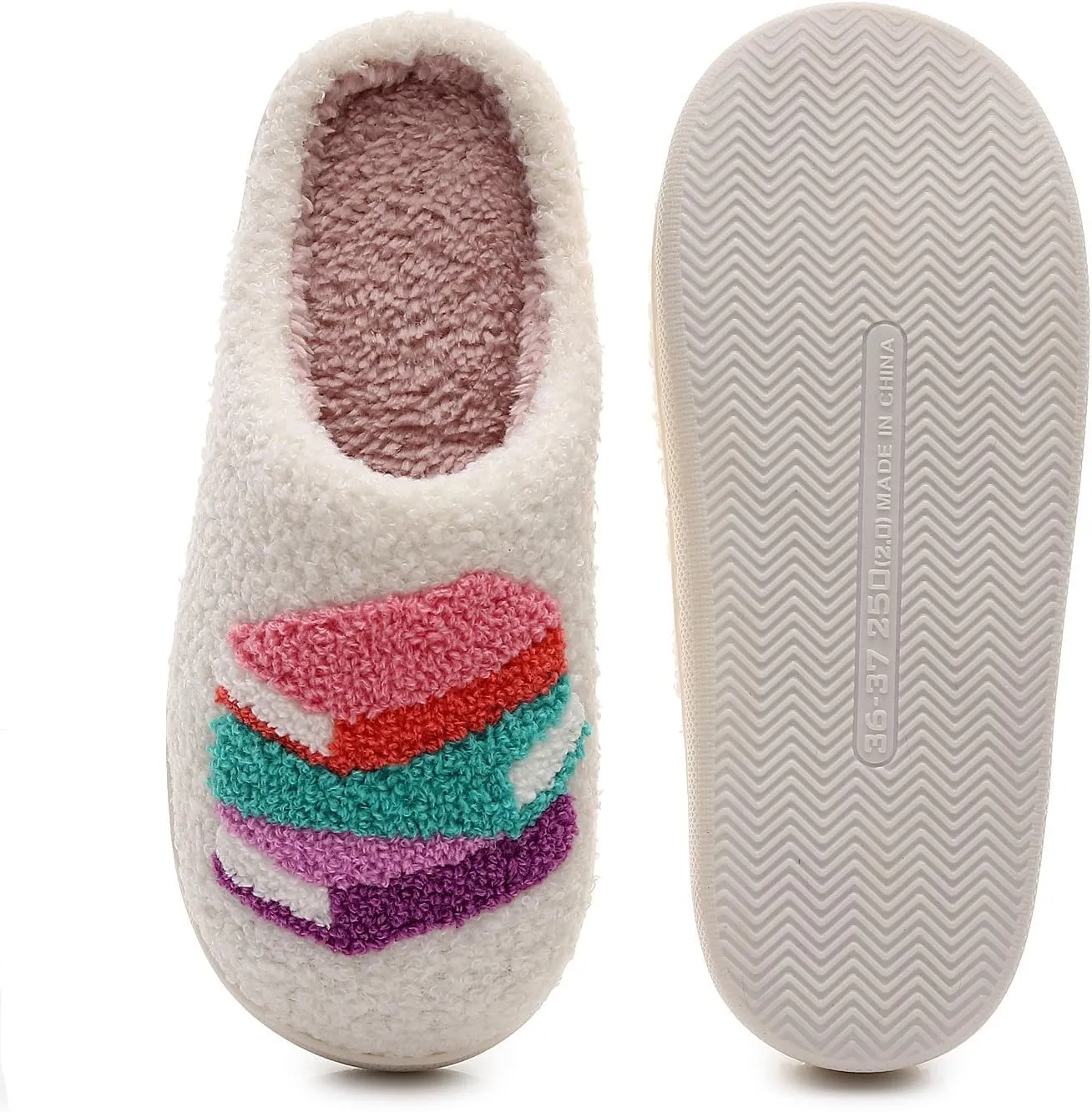 Womens Mens Cute Flowers Slippers Retro Memory Foam Cartoon Comfort Slippers Fuzzy Warm Plush Couple House Shoes