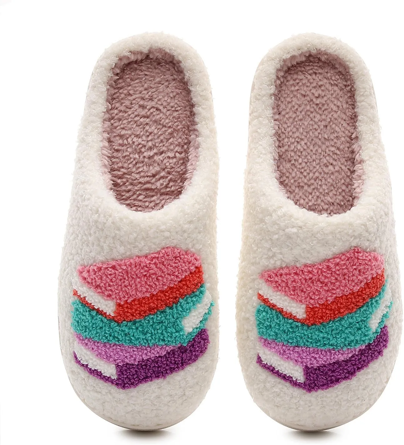 Womens Mens Cute Flowers Slippers Retro Memory Foam Cartoon Comfort Slippers Fuzzy Warm Plush Couple House Shoes