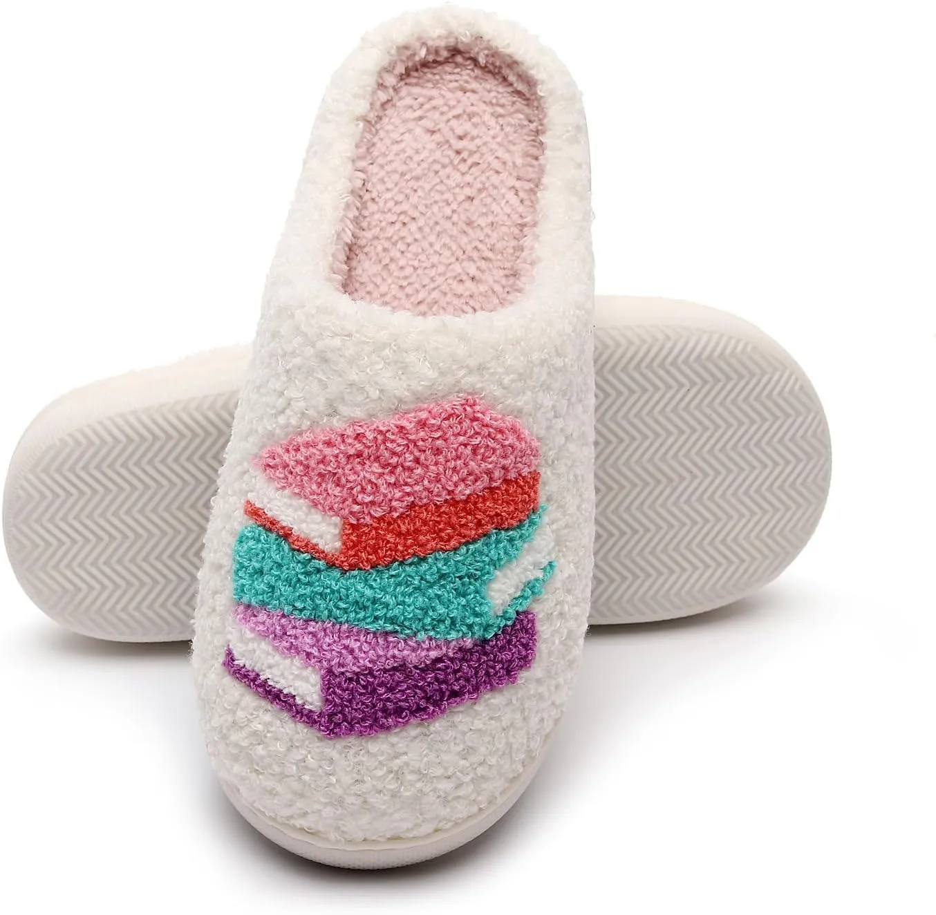 Womens Mens Cute Flowers Slippers Retro Memory Foam Cartoon Comfort Slippers Fuzzy Warm Plush Couple House Shoes
