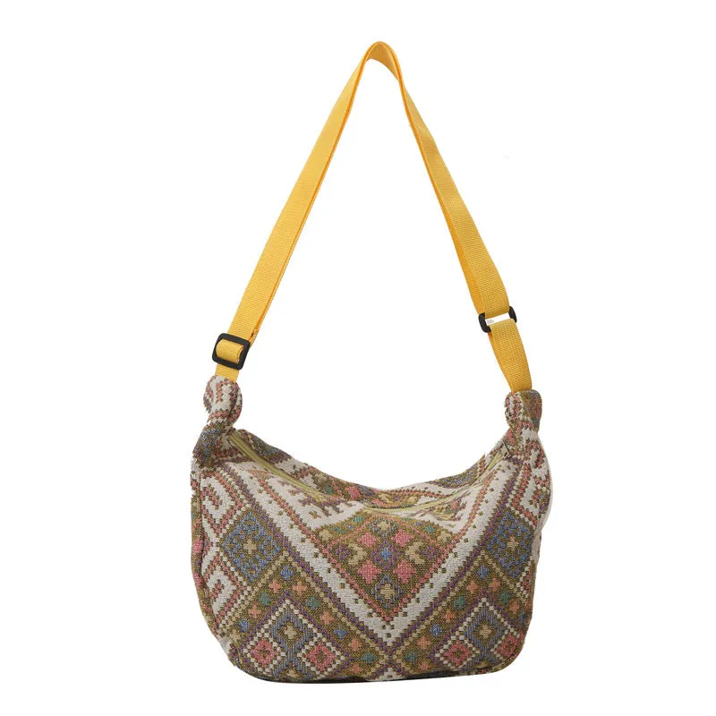 Women's National Fashion Ethnic Style Dumpling Color Crossbody Bags
