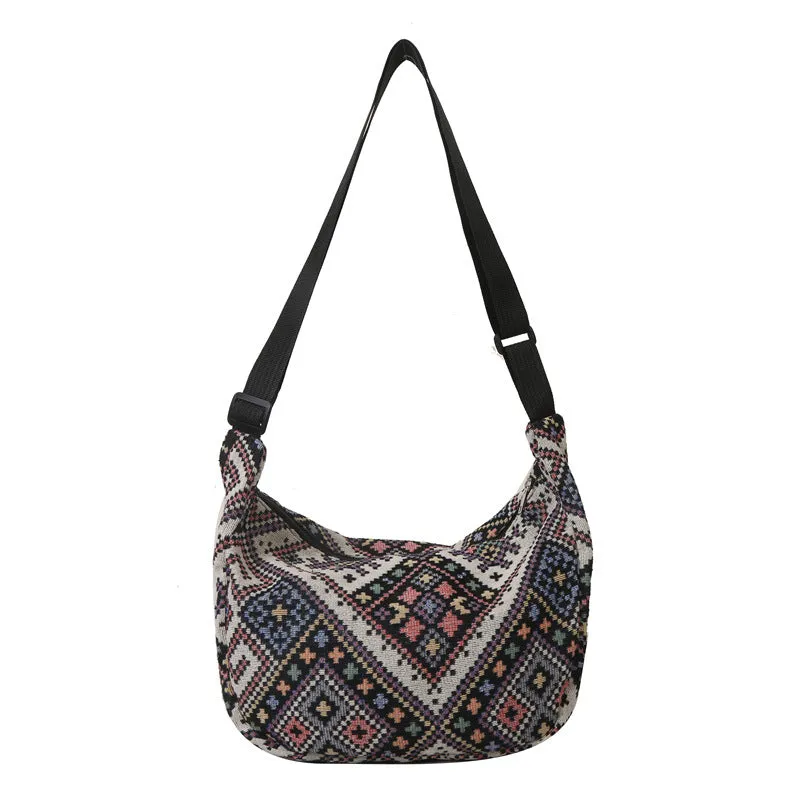 Women's National Fashion Ethnic Style Dumpling Color Crossbody Bags