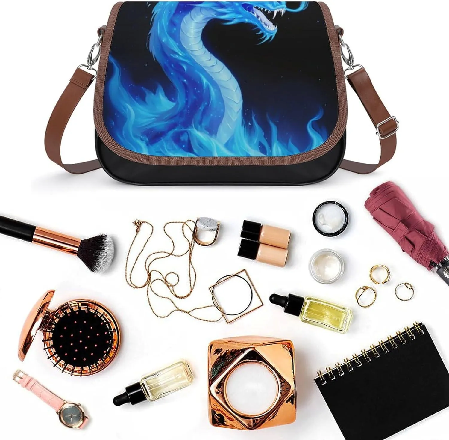Womens PU Leather Crossbody Bag Lightweight Cellphone Purse Handbags with Adjustable Strap