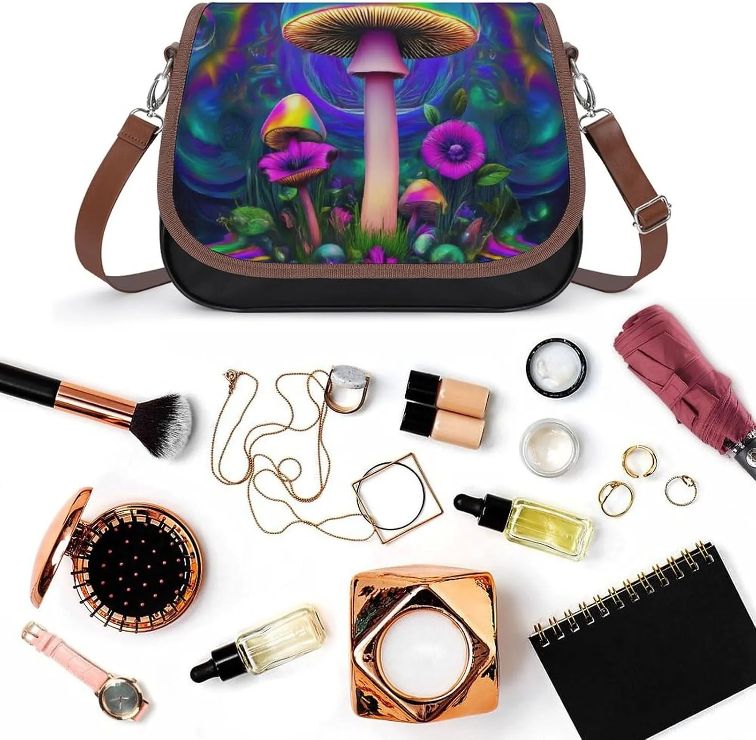Womens Small Crossbody Purse with Adjustable Strap, Pu Leather Shoulder Bags for Travel Work